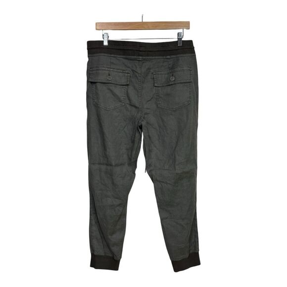 Level 99 linen lyocell blend jogger pants green large elastic waist - Picture 2 of 8
